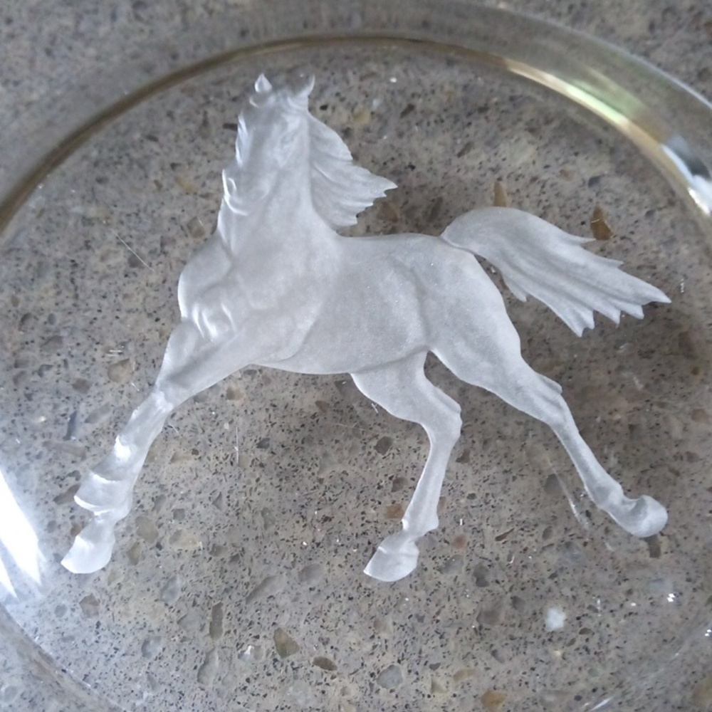 2026 The Year Of Horse 7 1/4" Diameter Crystal Wine Bottle Coaster - Picture 12 of 12